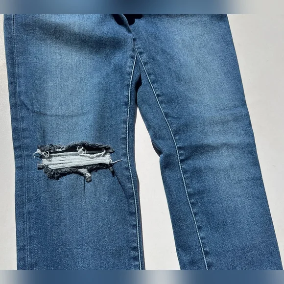 Good American Blue Distressed Skinny Jeans - Picture 3 of 10